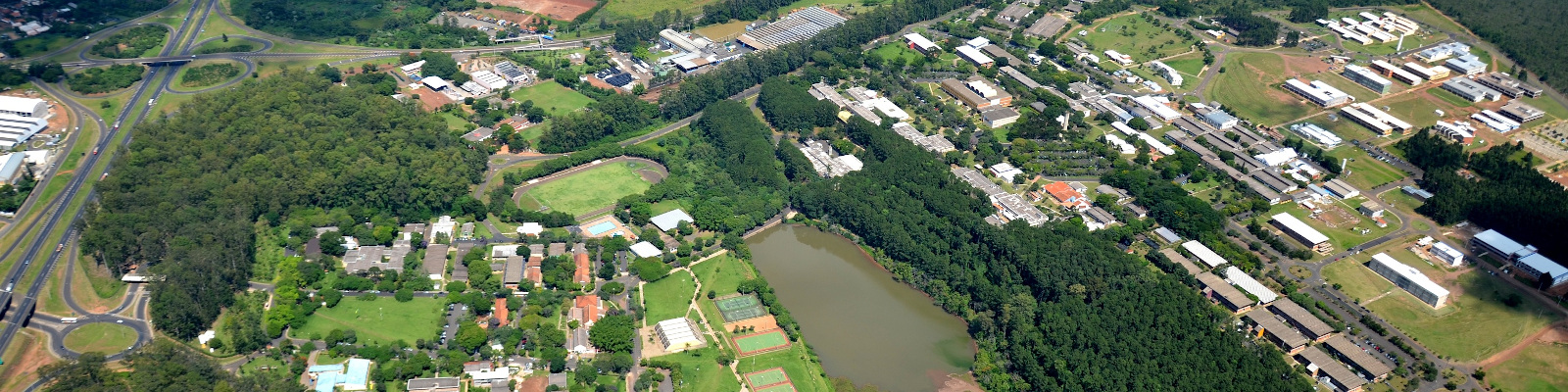 Aerial view of the lake, located in the southern area of UFSCar, São Carlos campus